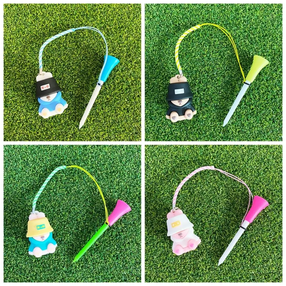 

Plastic Cartoon Golf Rubber Tees Recyclable Replacement Fisherman's Bear Golf Tee 83mm Portable Golf Novelty Shape Tees