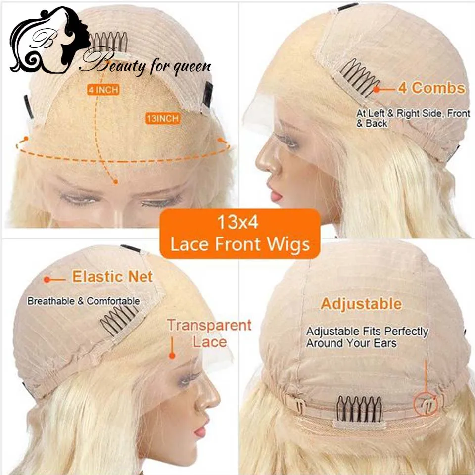 13*4 Pink Lace Frontal Human Hair Wigs HD Transparent Lace Frontal Wigs For Women Brazilian Hair Front Lace Wigs