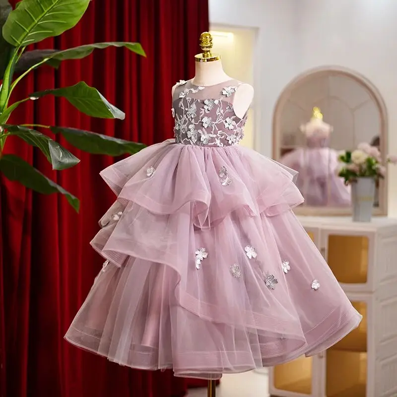 Girl Princess Wind Glitter Dress Fashion New Children's Birthday Show Performance Dress High end Children's Wear