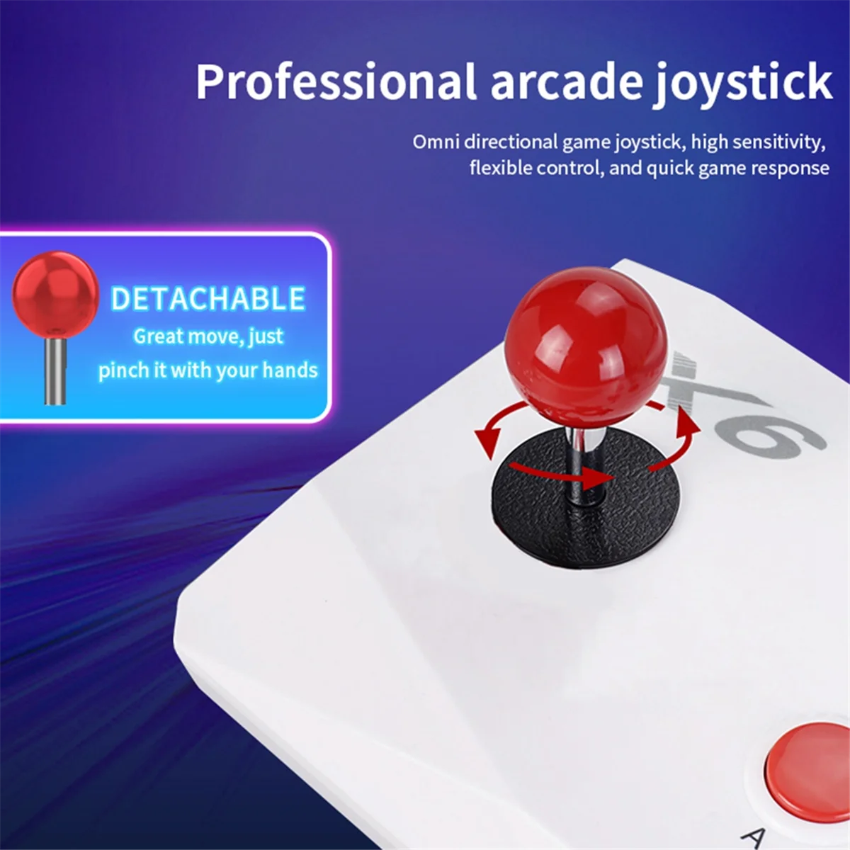 ABJG-X6 Arcade Console Máquina de jogo HD Home Joystick Nostálgico Retro Batalha de dois jogadores com mais que