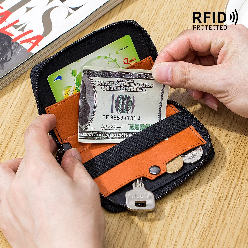 

Bifold Wallet for Women RFID Blocking Genuine Leather Zip Purse Ladies Coin Pocket Stylish Credit Card Holder Travel Wallet