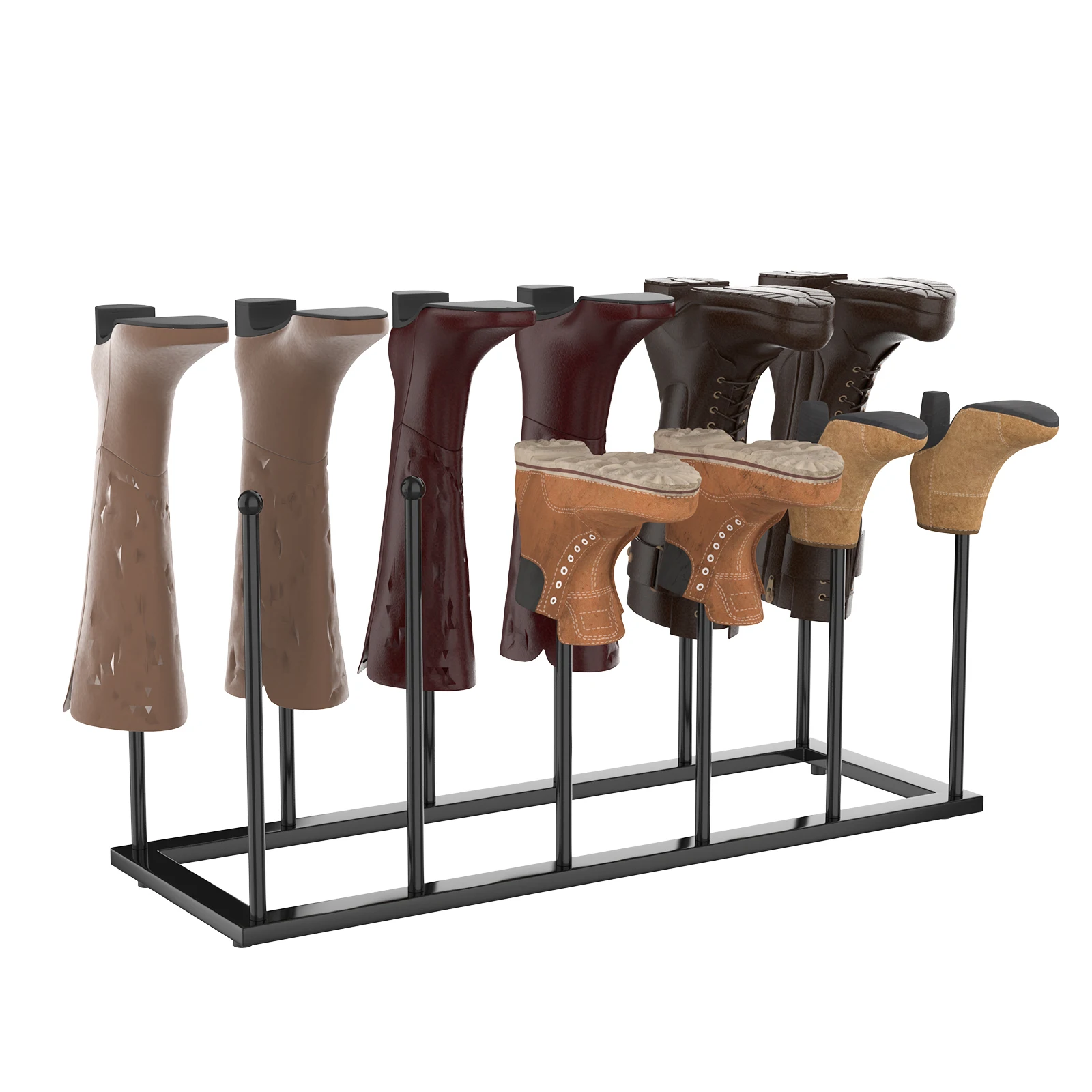 Heavy Duty Steel Boot Rack Organizer for 6 Pairs