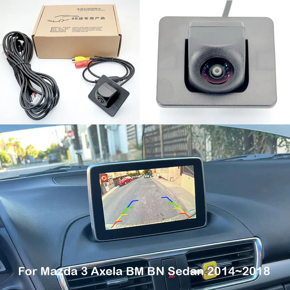 Per Mazda 3 Axela Berlina BM BN M3 2014 ~ 2018 Compatibile OEM Schermo Originale Parcheggio Retromarcia Telecamera Retrovisione HD Visione Notturna-image