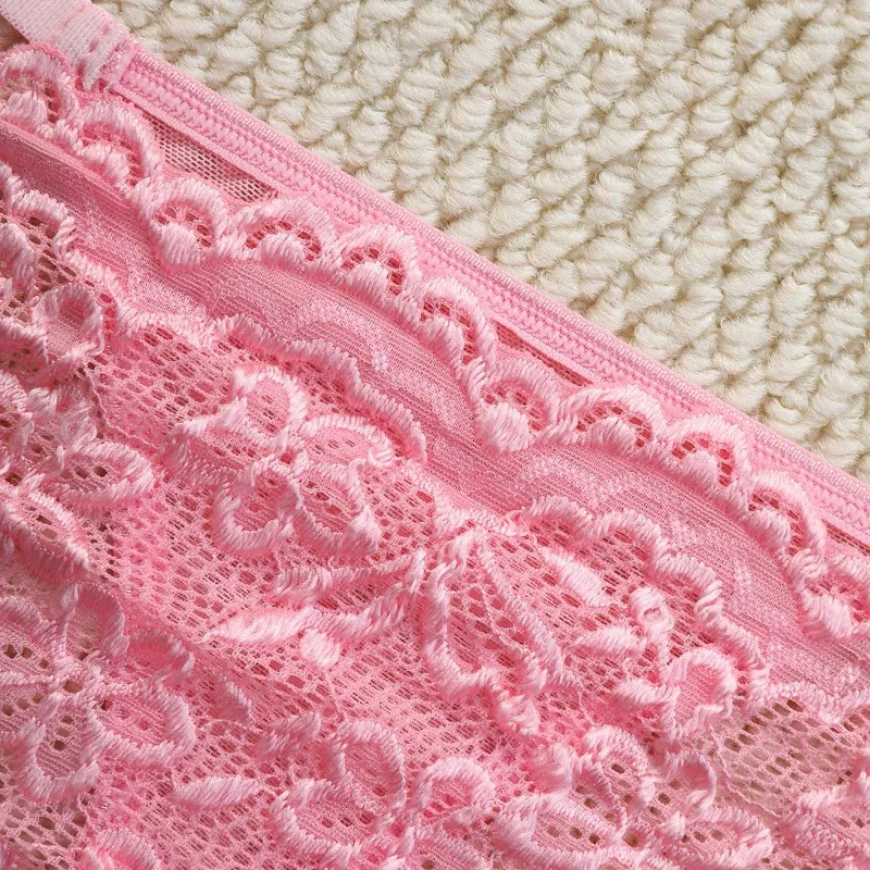 فيكتوريا الملابس الداخلية كوب الثلاثي منخفضة الارتفاع Underpanty قطعتين مجموعة الوردي الأحمر الملابس الداخلية اللباس الداخلي مجموعة النساء Foral الشاطئ الصدرية الفتيات #4