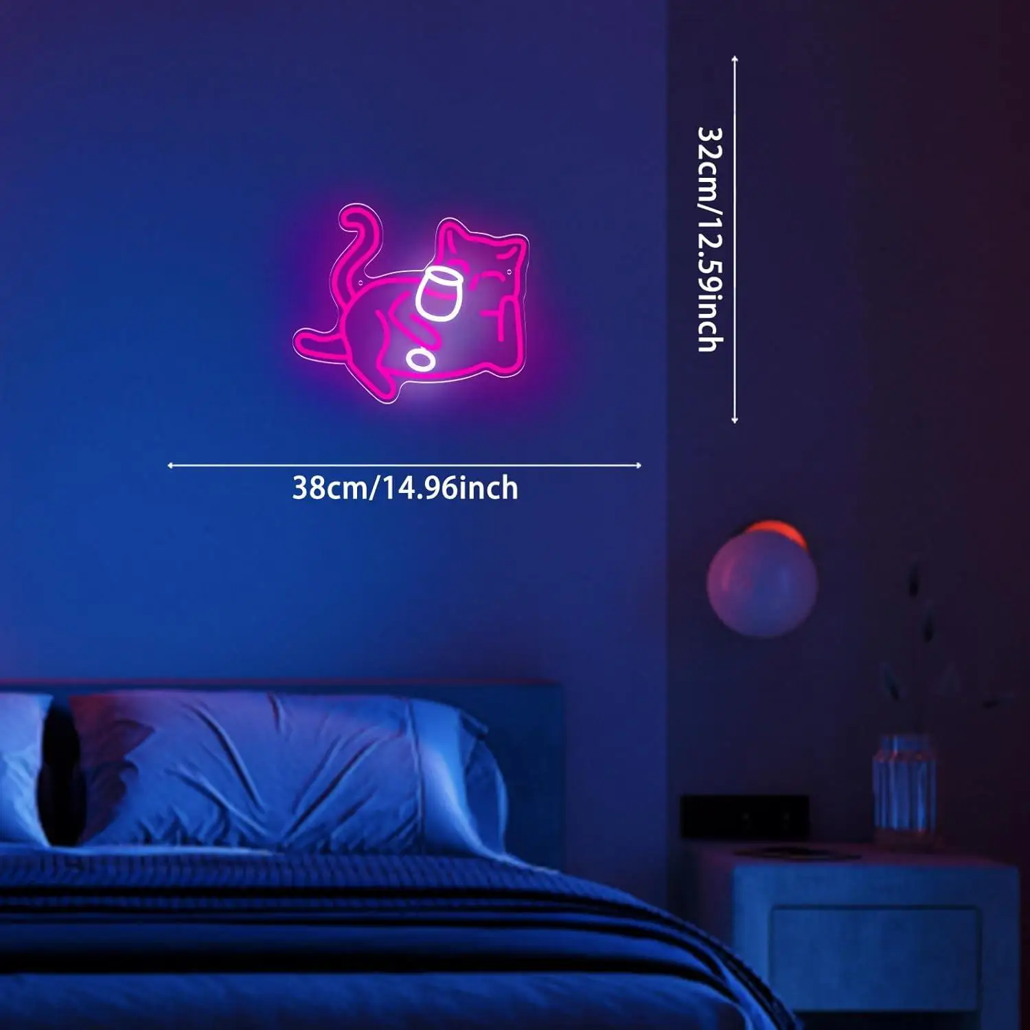 Drinking Cat Neon Sign USB Dimmable LED Light for Bar Pub Tavern Bistro Shop Bedroom Nightclub Cafe Drink Themed Wall Art Decor