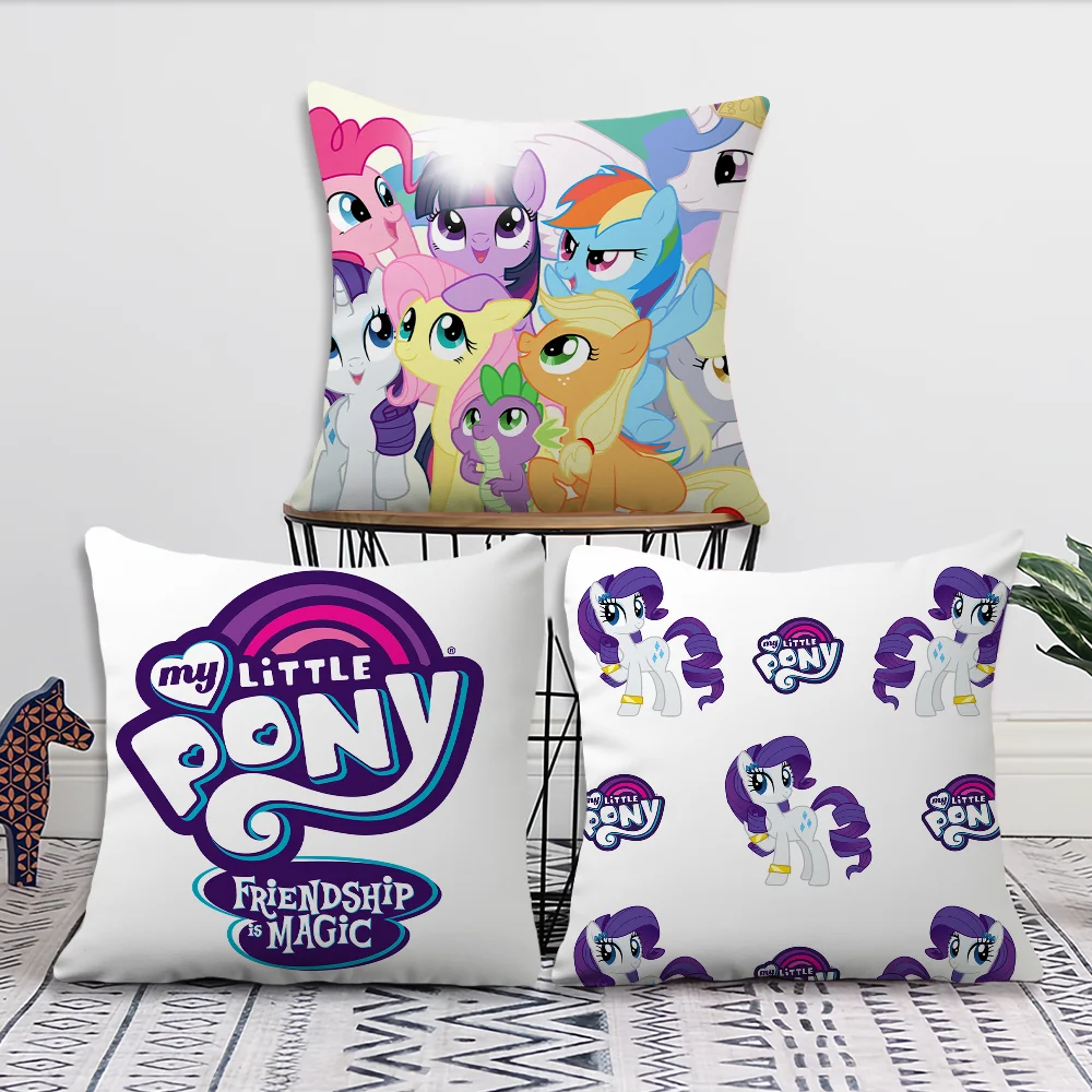 Cartoon Cute Pillow Case Fan Style Square Home My L-Little P-Pony Decor Cushion Cover Design Printed