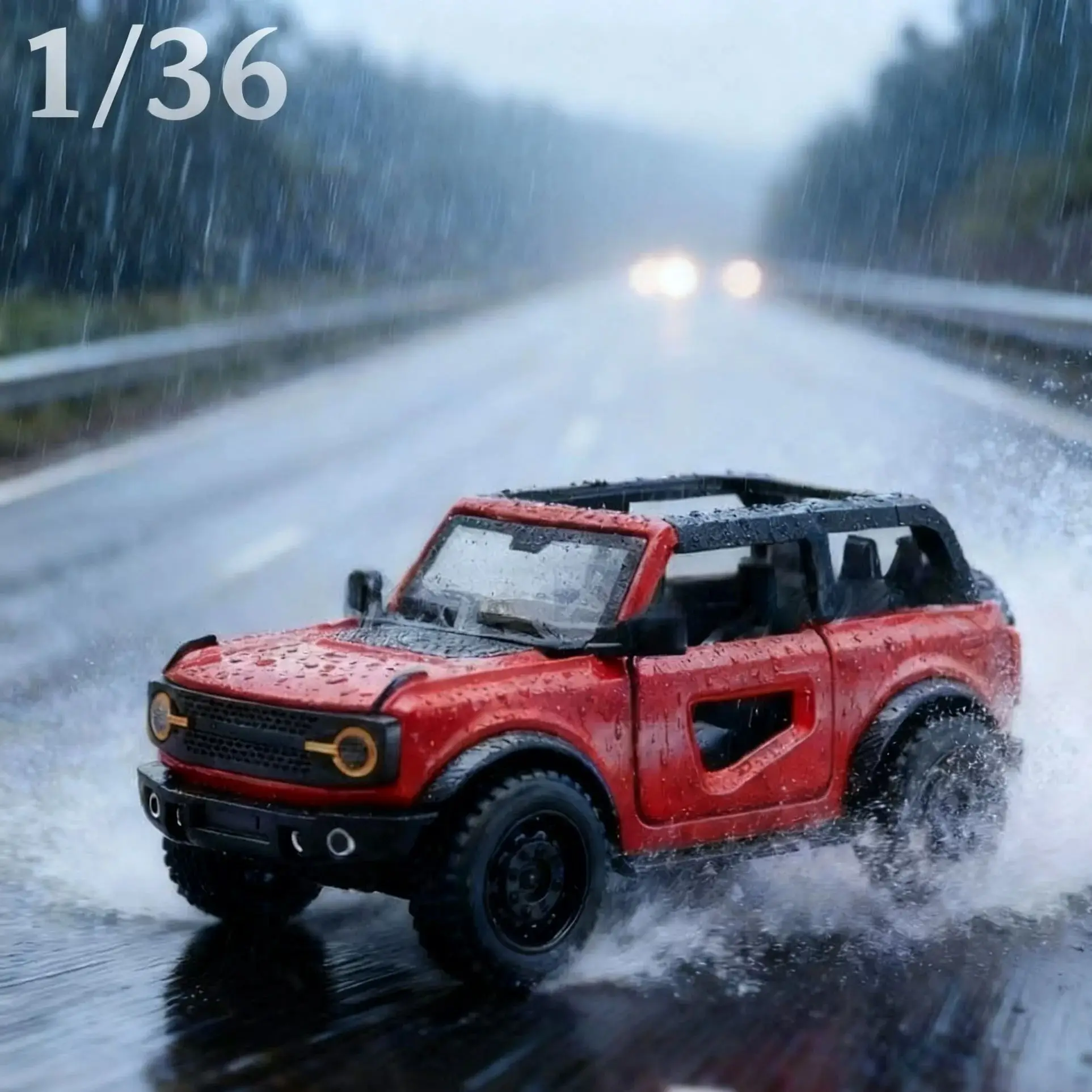 (Bagged) 1/36 Nuevo coche extraíble todoterreno convertible Hummer - Juguete para niños, metal fundido a presión, potente motor