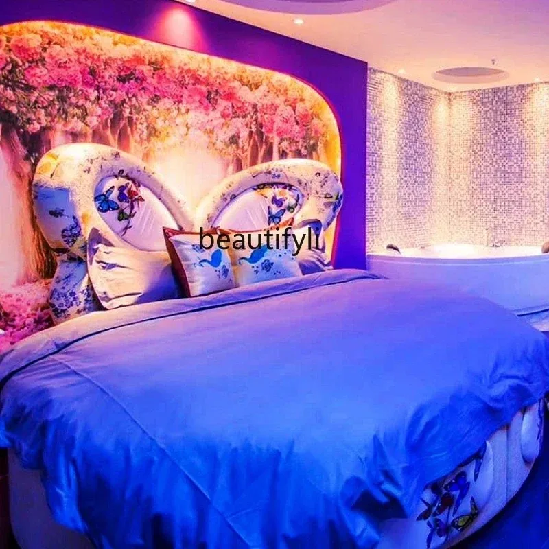 Electric Bed Bed & Breakfast Furniture Hotel Boutique Luxury Romantic Love Theme Butterfly round Water Bed