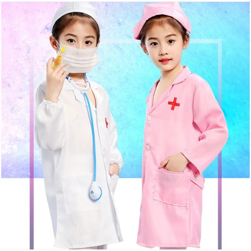 

Kids Cosplay Clothes Boys Girls Doctor Nurse Uniforms Fancy Toddler Christmas Xmas Role Play Costumes Party Wear Doctor Gown