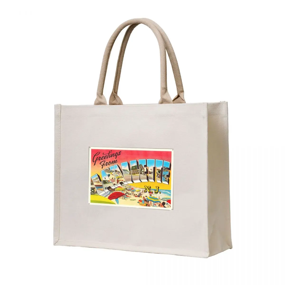 

Lavallette NJ Postcard Tote Bag reusable shopping bag shopping bags foldable handbag Handbags women