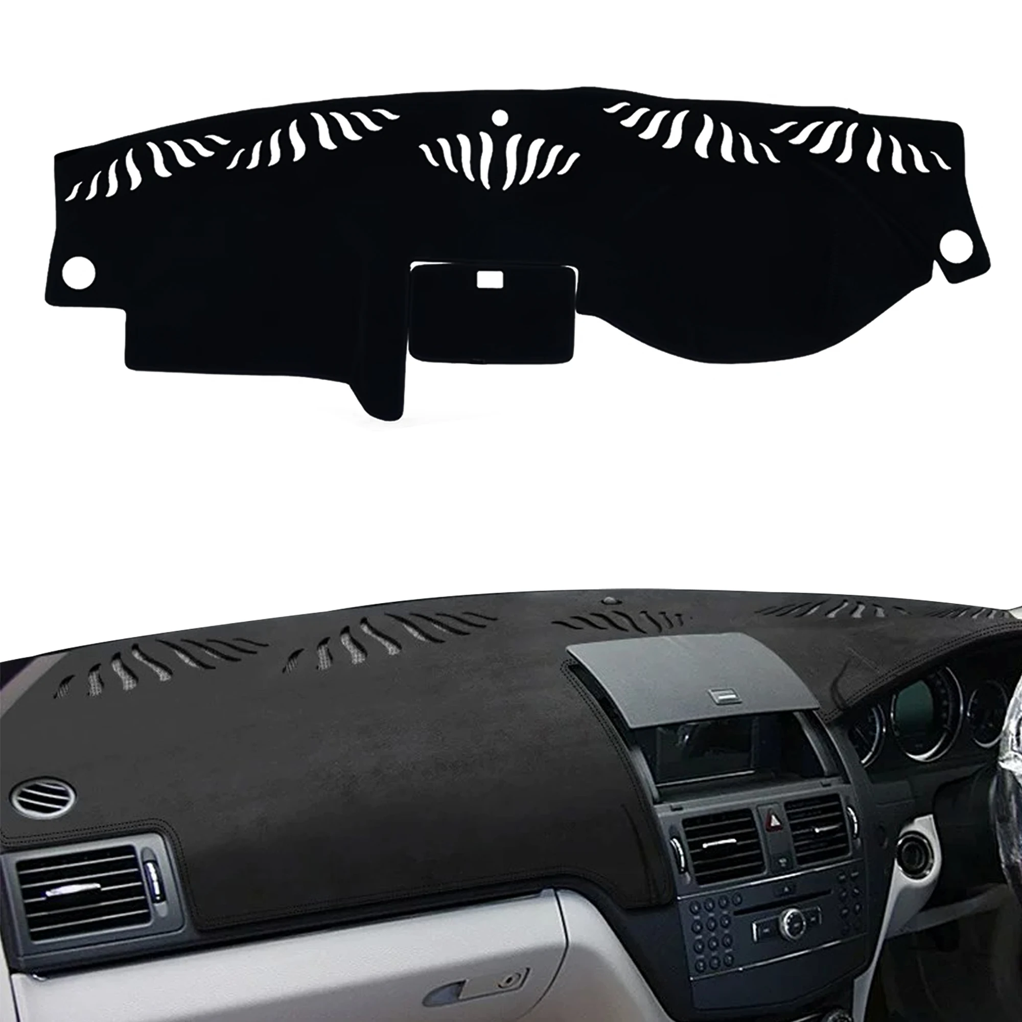for Mercedes-Benz C-Class C Class W204 2008-2014 Dashmat Dashboard Cover Dash Mat Sun Block Anti-UV Non-Slip Car Protector Mat