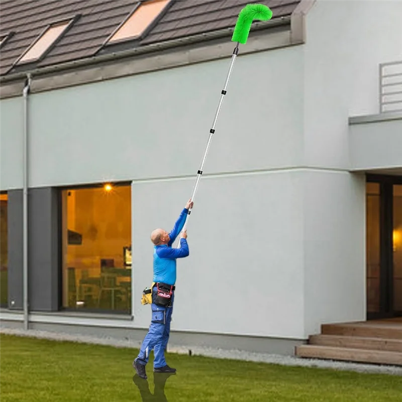 

CQMF-инструменты для чистки желобов Телескопический очиститель желобов с 4-секционным стержнем Надежный инструмент для очистки желобов для чистки листьев 1,8 м