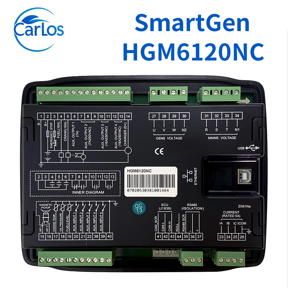 HGM6120NC  HGM6110NC  Smartgen Diesel Generator Controller AMF Auto Start Stop Control Module Panel Generator Parts With R485