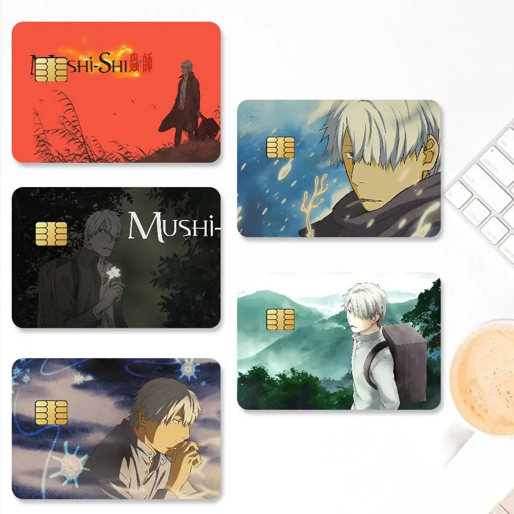 أنيمي موشي شي ملصقات بطاقة الائتمان الجلد لحافلة البنك مترو 4 قطعة غطاء فيلم هدية
