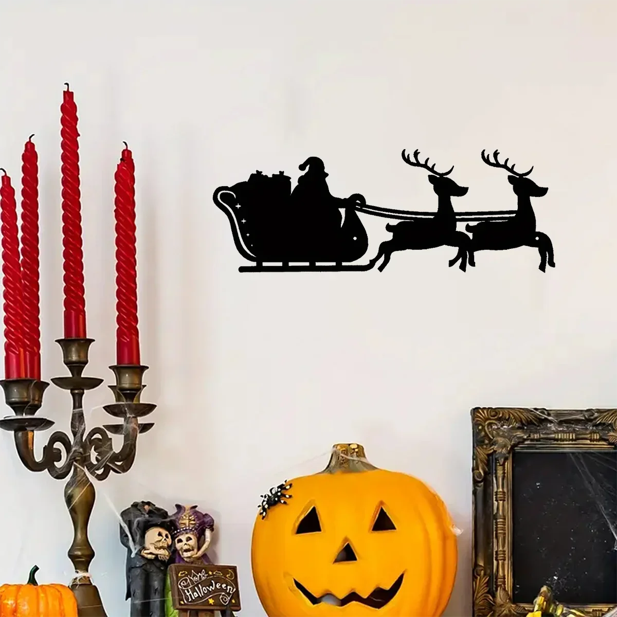 Gorgeous Exquisite Christmas Sleigh Metal Wall Art – Stunning Iron Art for Interior Splendor. Splendid for Home Office