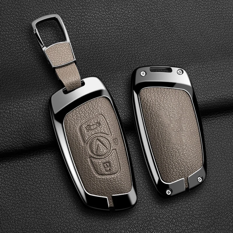 Car Key Case Cover Shell For Vinfast LUX A2.0 31EV 32EV 33EV SA2.0 VF3 5 6 7 8 9 Zinc Alloy Leather Auto Protector Accessories