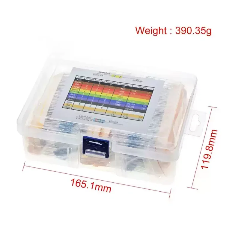 130 valores * 20 peças = 2600 peças 1/4w conjunto lote kits de sortimento de resistores 10k 1k 5.6 pacote sortido fixo kit de resistor de filme de metal 0.25w 1%