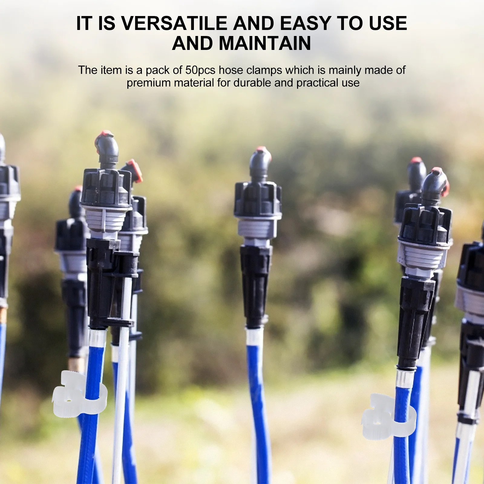 

50pcs Plastic Hose Clips Clamps Durable Tube Fasteners For Machinery Electrical Appliances Ventilation Building Materials