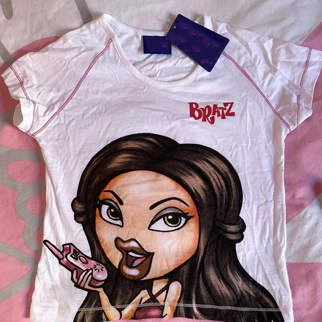 American style Y2K Crop Vest Top summer Harajuku Sleeveless Female Tee Cartoon BRATZ printed Sweet Short sleeved T-shirt EMO