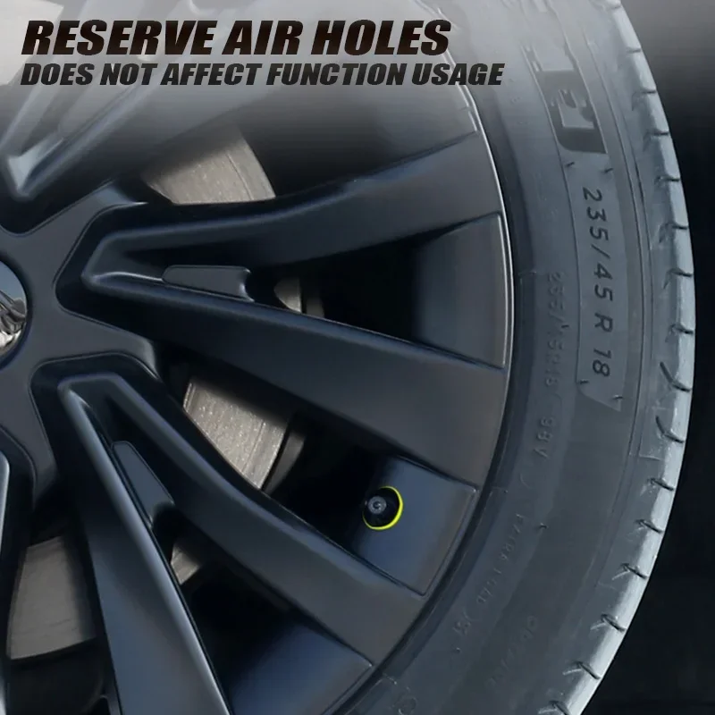 4PCS Car HubCap for Tesla Model 3 Highland 2024 18 Inch Performance Wheel Cap Replacement Automobile Full Rim Cover Accessories