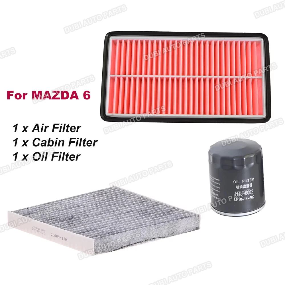 

3Pcs Oil Cabin Air Filters Kit For MAZDA 6 2.0L2007-2013 GG GH BESTURN B50 B70 X80 GK3J61148 RF4F13Z40 LF1014302 Car Accessories