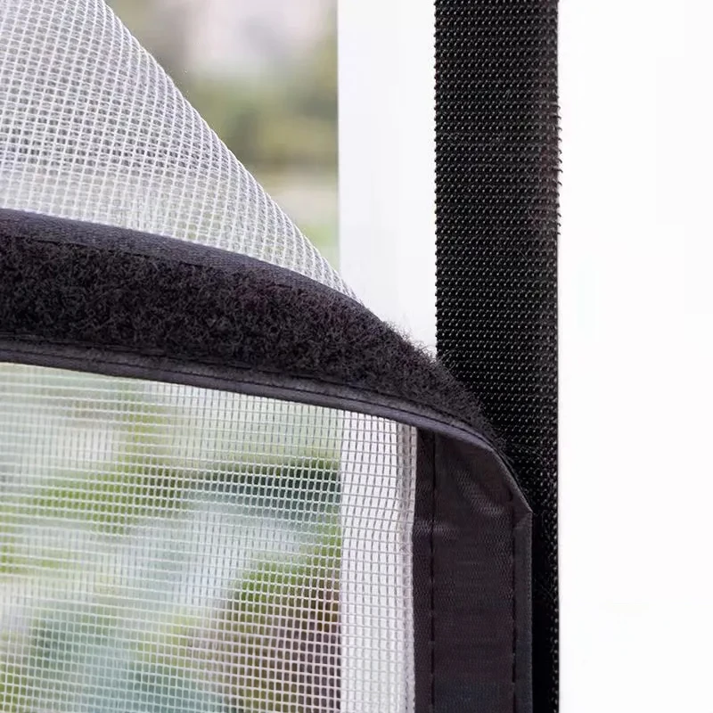 Gray Hook-and-Loop Screen – Durable, Reusable, Washable Mosquito and Bug Net, Suitable for Doors and Windows, Easy Installation