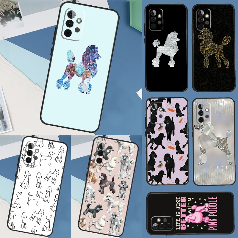 Poodle Dog Cartoon Case For Samsung Galaxy A54 A34 A24 A14 A52 A32 A12 A53 A33 A13 A51 A71 A21S A52S Cover