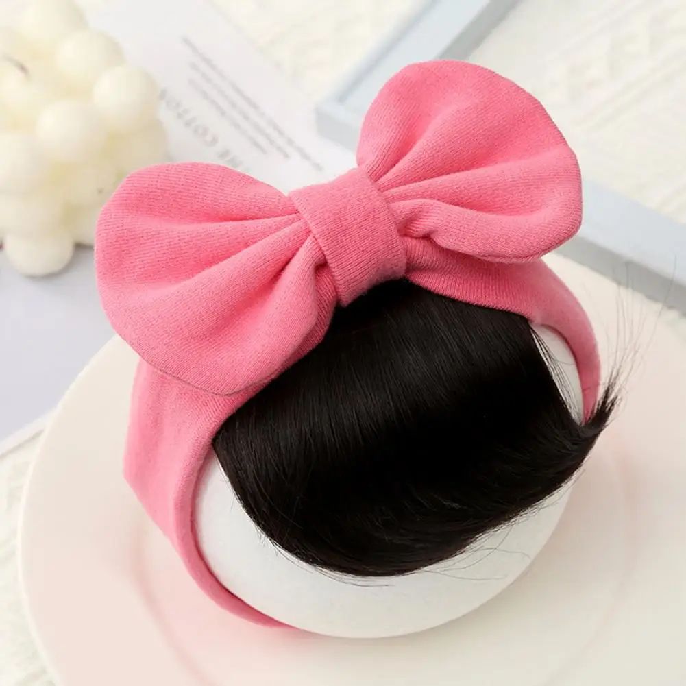

Comfortable Baby Wig Headband Adorable Baby Bowknot Bangs Headbands Fashionable Hair Accessories for Newborn Girls Comfortable