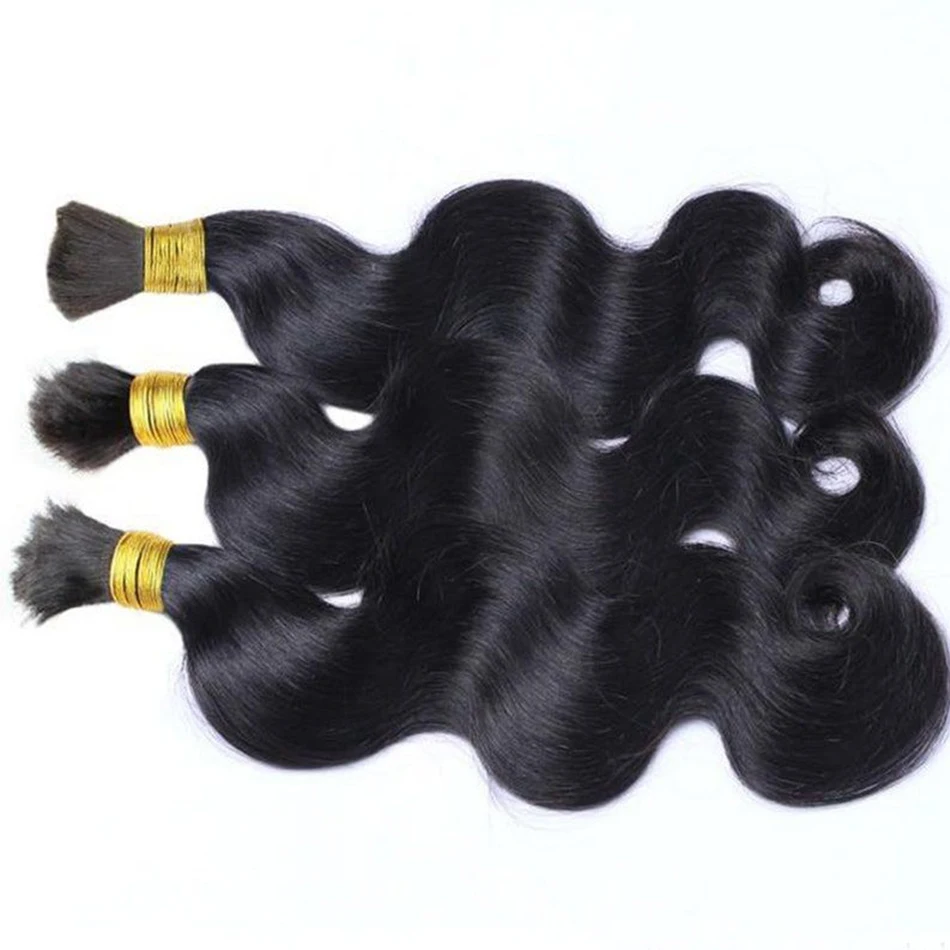 Braiding Human Hair Bulk Hair Body Wave Virgin Braiding Hair for Micro Braids Hair No Weft Wet Wavy Human Hair Braids Extension