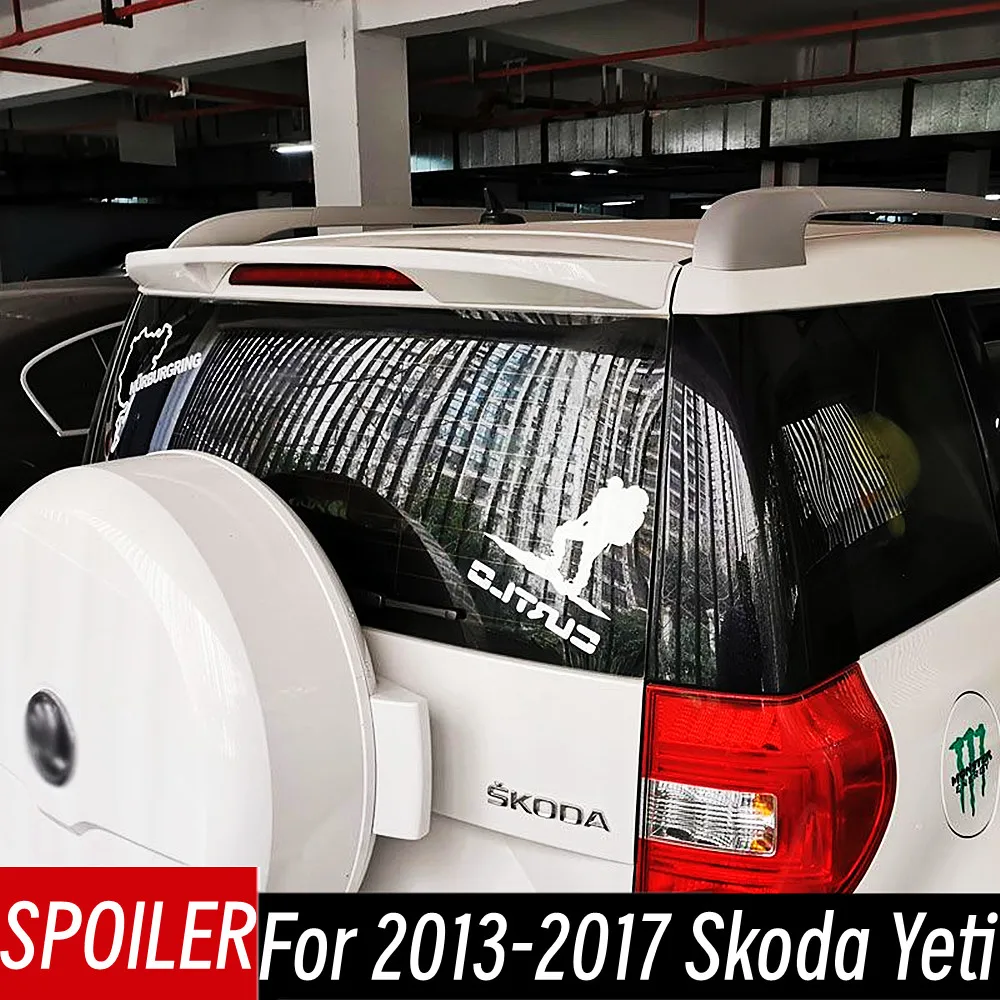 

For Skoda Yeti 2013 14 15 16 17 Bodykit Car Rear Trunk Lid Lip Spoiler Wings ABS Black Carbon Exterior Tuning Accessories Part