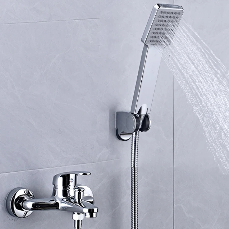 

Shower Head Set, Hotel Home Handheld Lifting Triple Wall Mounted Pressurized Hot and Cold Shower Set