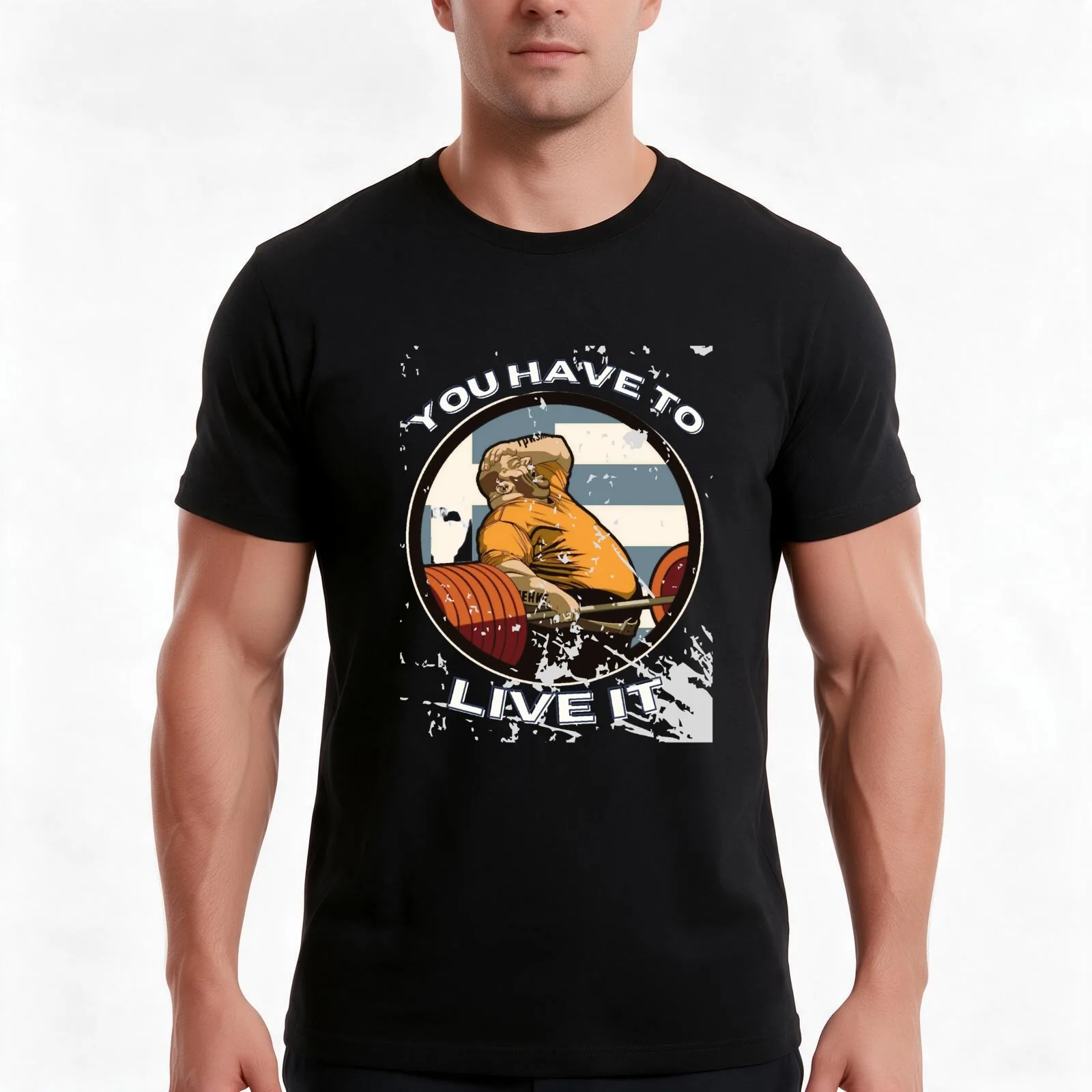 kyriakos grizzly 'You Have to Live it' T-Shirt, Summer Casual Cotton Tee, Oversized Streetwear Tops, Vintage Graphic Print