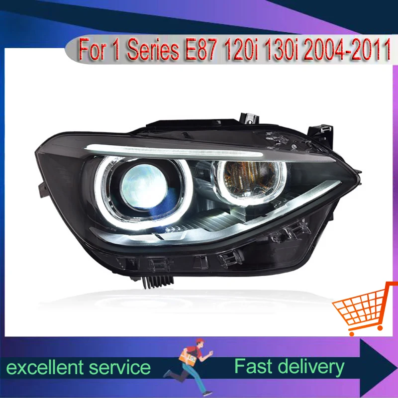 

Автоматическая фара для BMW 1 серии F20 120i 130i 2012-2014, модифицированная передняя лампа с высокой конфигурацией, светодиодная линза, ангельский глаз, DRL в сборе