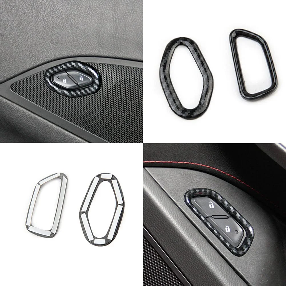 シボレーコルベット用ドアロックスイッチボタン,ABSカーボンファイバー,アクセサリー,c7,2014, 2015, 2016, 2017, 2018, 2019