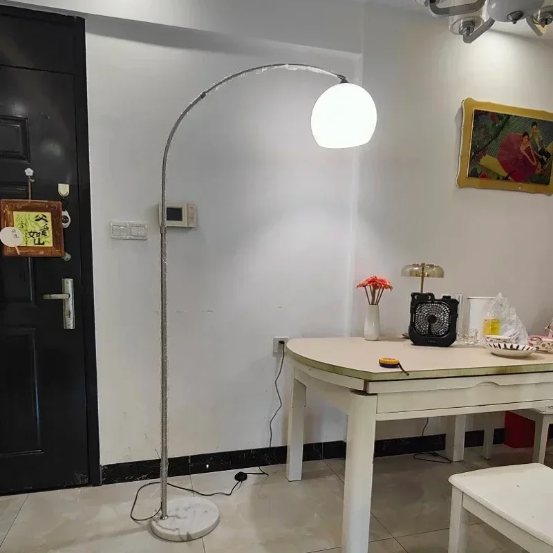 Nordic white orange Led lamp living room bedroom stainless steel simple individual curved fishing rod creative Sunset Floor lamp