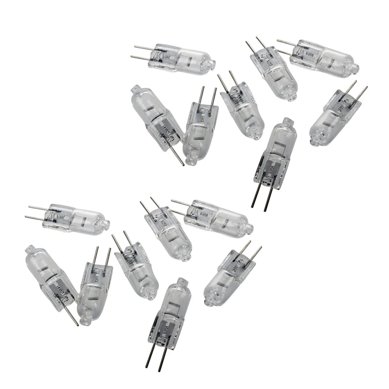 12V 20W Halogen Bulb Warm White Light Lamp Bi-Pin Base 16 Pcs