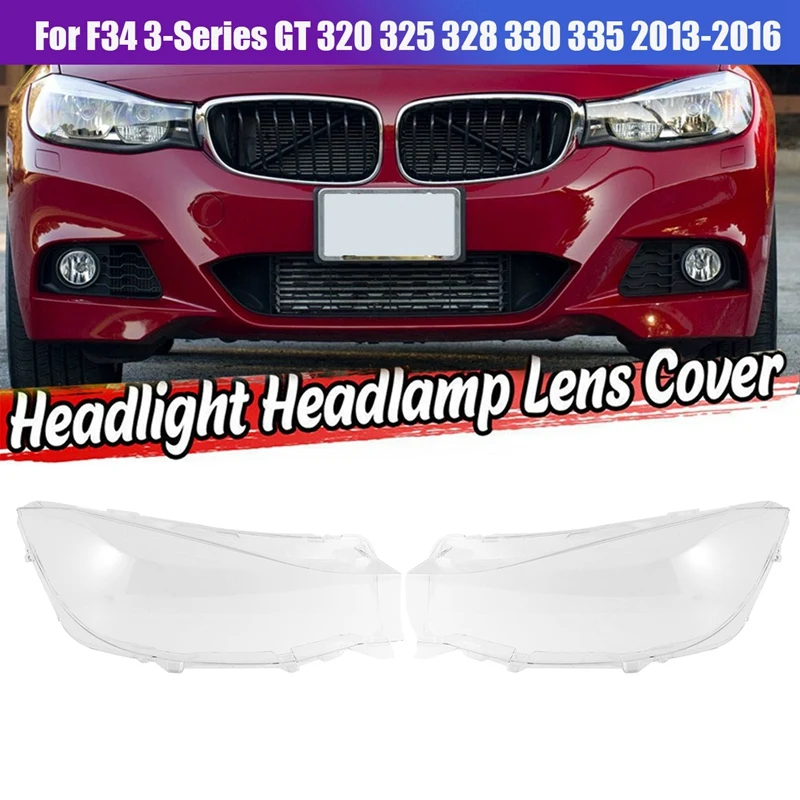 For BMW F34 3-Series GT 2013-2016 Car Headlight Lens Cover Lamp Shade Lens Head Light Lamp Shell Cover