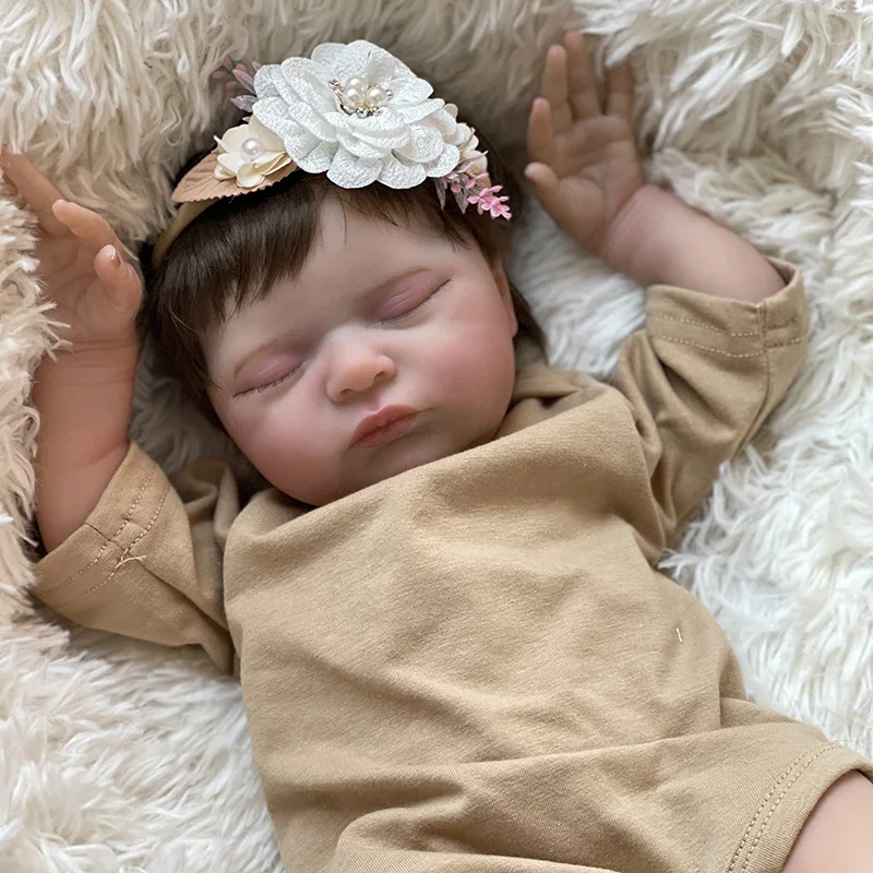 48CM Laura Reborn Baby Dolls Very Lifelike Soft Touch Newborn Baby Size 3D Skin with Visible Veins High Quality Handmade Doll