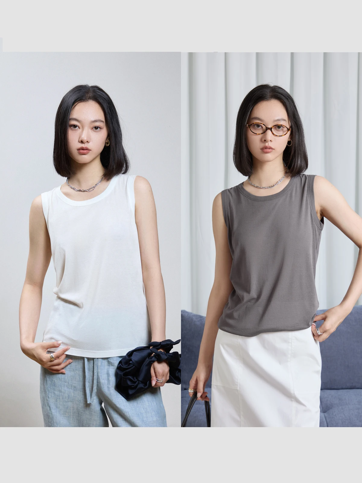 

Lightweight High Twist SUPIMA Cotton Svel Vest T-irt by SOV "House Closet" Premium Quali ort Length C...