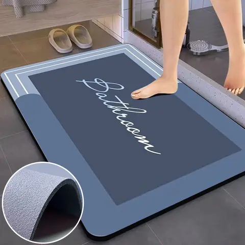 1PC Bathroom Absorbent Mat Indoor Simple Modern Diatomite Foot Mat Quick Drying Kitchen Toilet Rug Non-slip Doormat Home Decor