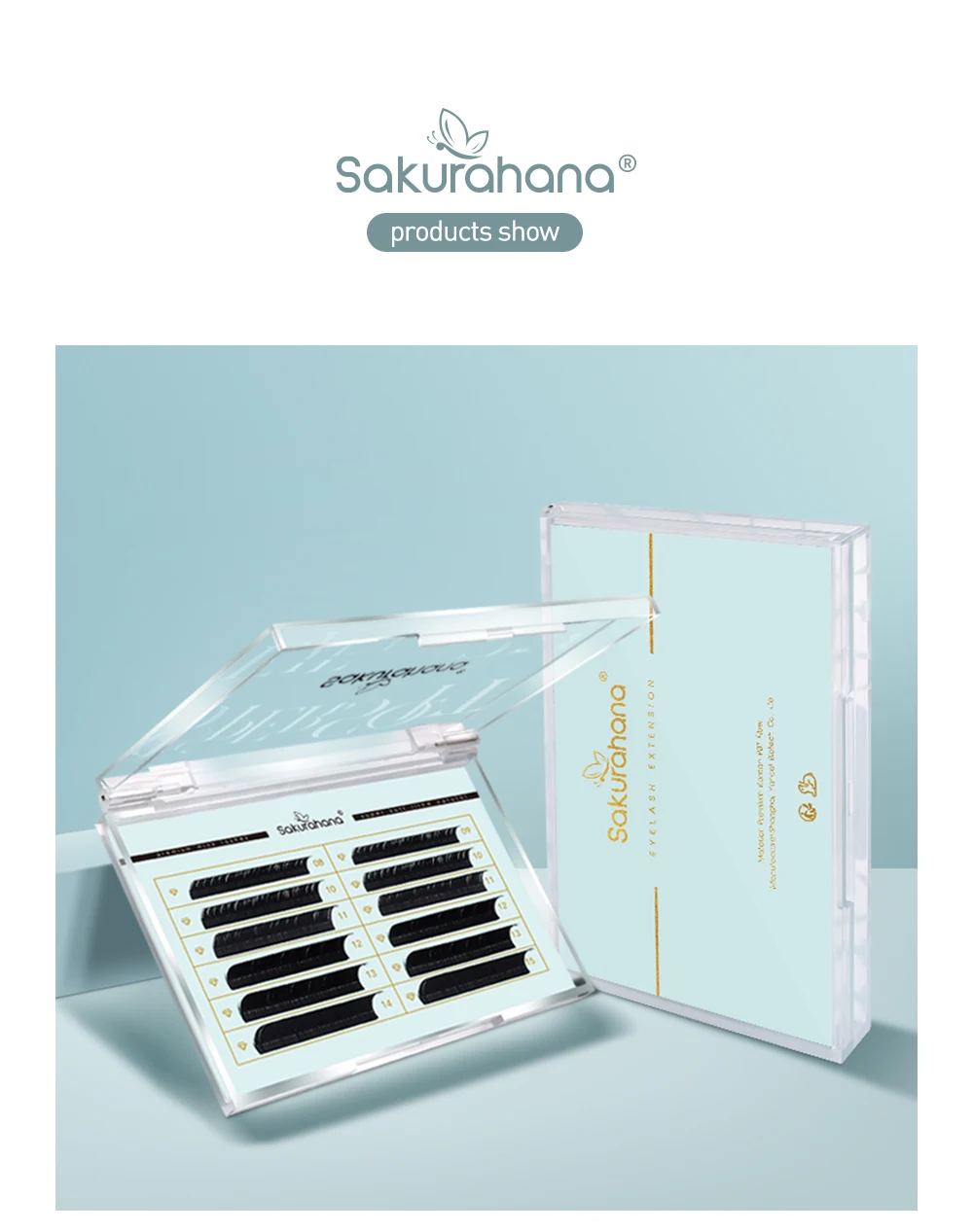 SAKURAHANA Klassische individuelle Wimpernverlängerungen, mattschwarze Volumen-Kaschmir-Wimpern, weiche, natürliche Nerz-Premium-Volumen-Wimpern – Detail 8