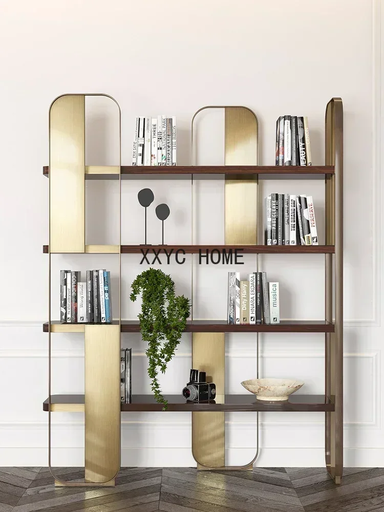 TAO Modern Light Luxury Multi-Layer Bookshelf Combination Study Shelf Living Room Partition Floor Display Stand