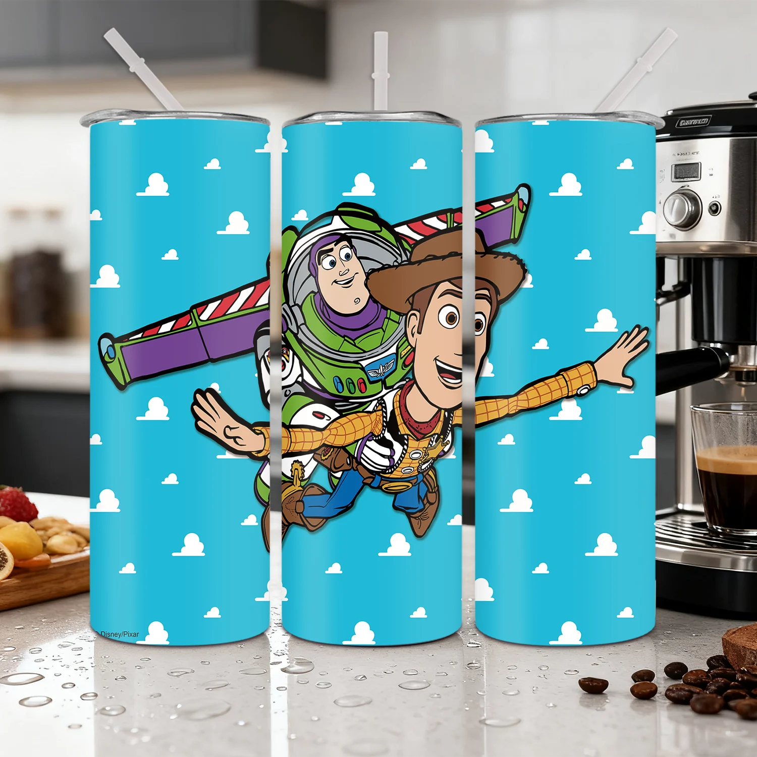 Vaso de Acero Inoxidable de 20oz de Toy Story con Woody y Buzz Lightyear, Botella de Agua Aislada con Pajita para Uso Diario