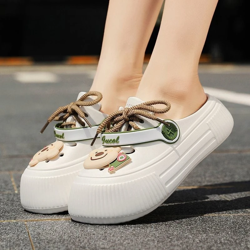 

Summer new cute cartoon platform hole shoes women's fashion sandals wear beach non-slip heightening sandals indoor garden shoes