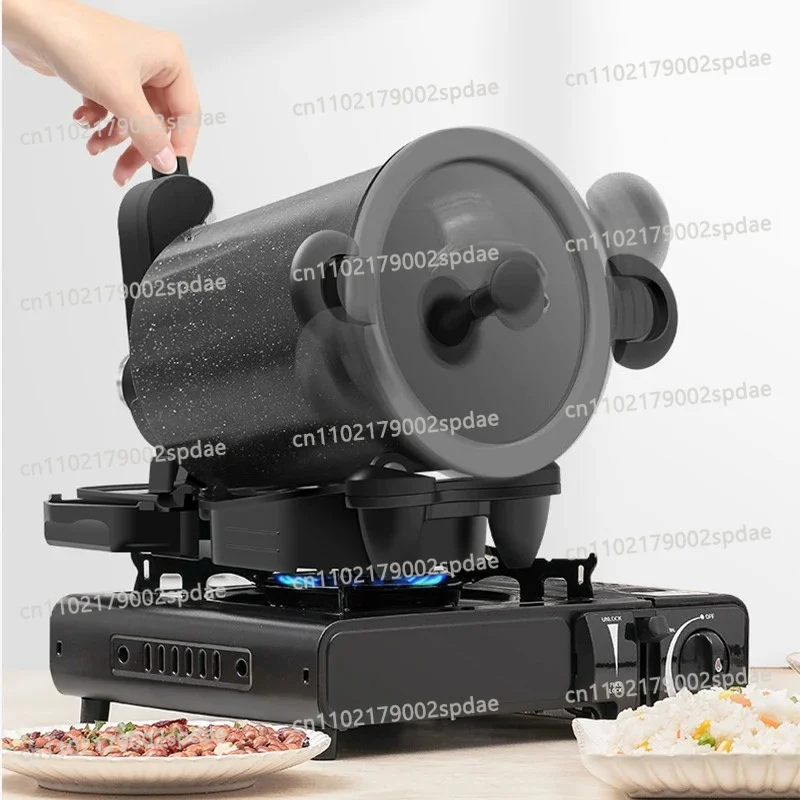 Home Outdoor Multifunctional Cooking Machine 360° Rotating Cooker for Fried Rice Noodles and Barbecue