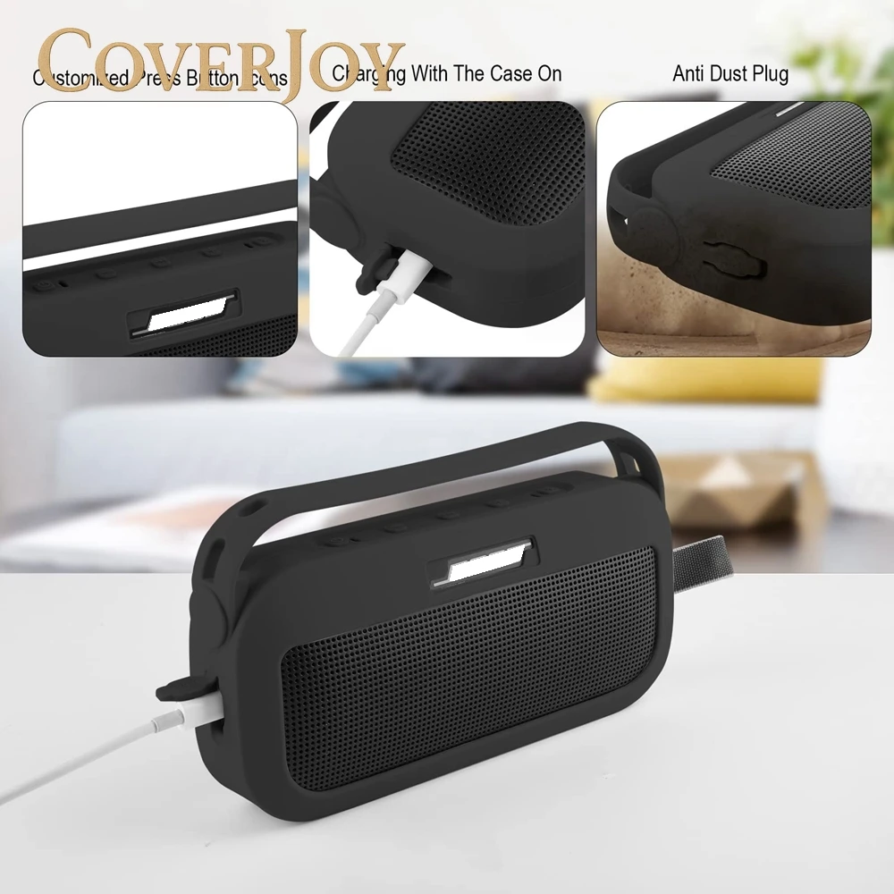 

Защитный чехол CoverJoy для портативной дорожной сумки Bose SoundLink Flex с силиконовым чехлом и регулируемым ремешком