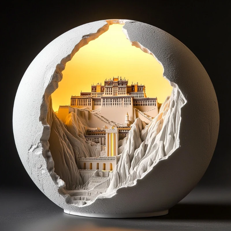 

Potala Palace Bluetooth audio night light diffuser ornament gift box birthday gift men's and women's bedside bedroom decoration