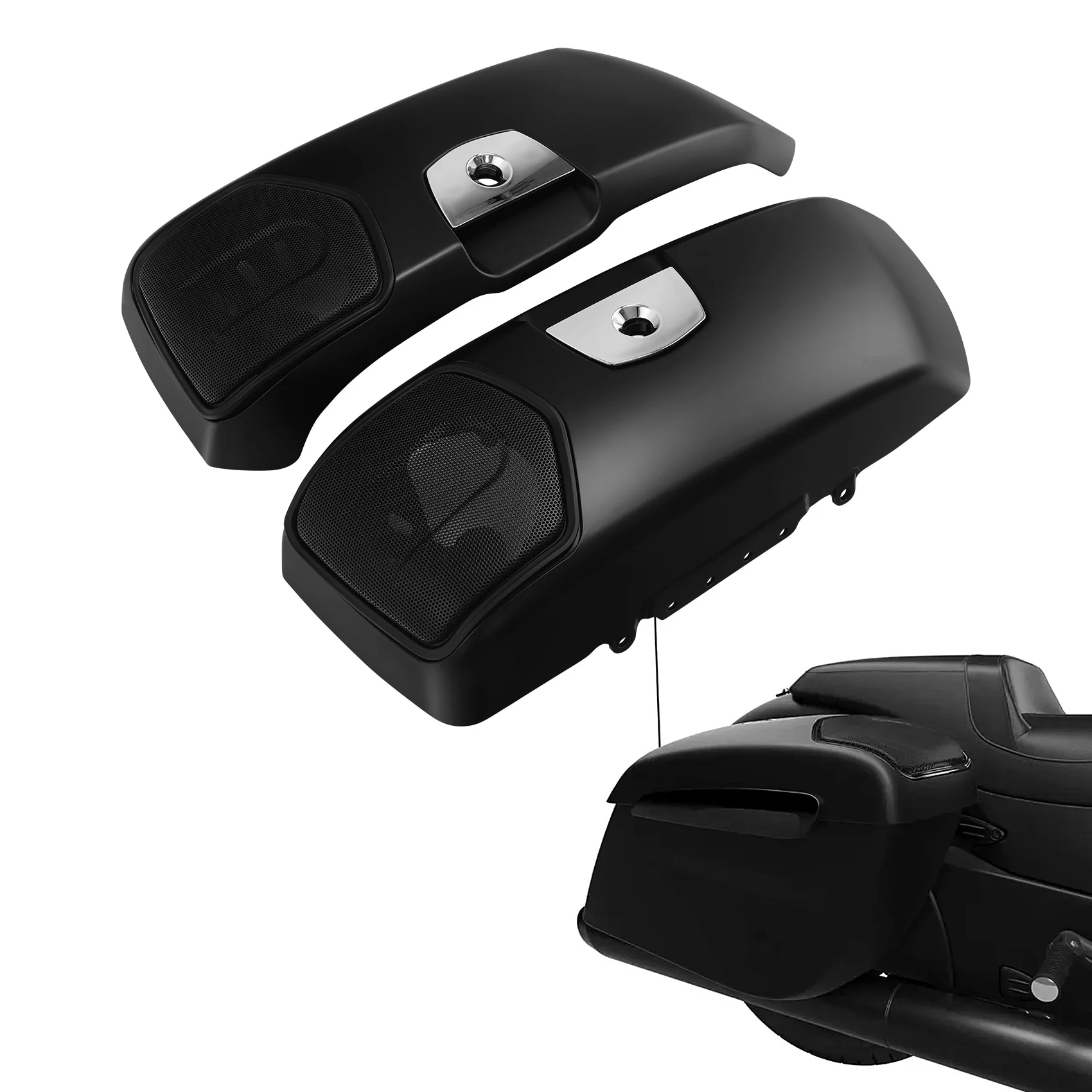 Saddlebag Lids Cover Fit For Indian Chieftain Roadmaster Limited Challenger Springfield Dark Horse Matte Black
