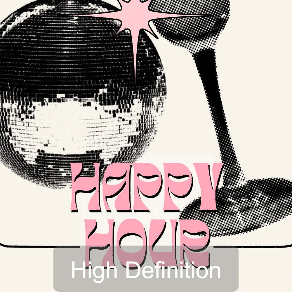 3pcs Preppy Retro Aesthetic Y2K Poster Funky Guest Check Disco Ball Trendy Painting Canvas Print Bar Cart Wall Art Decor Picture