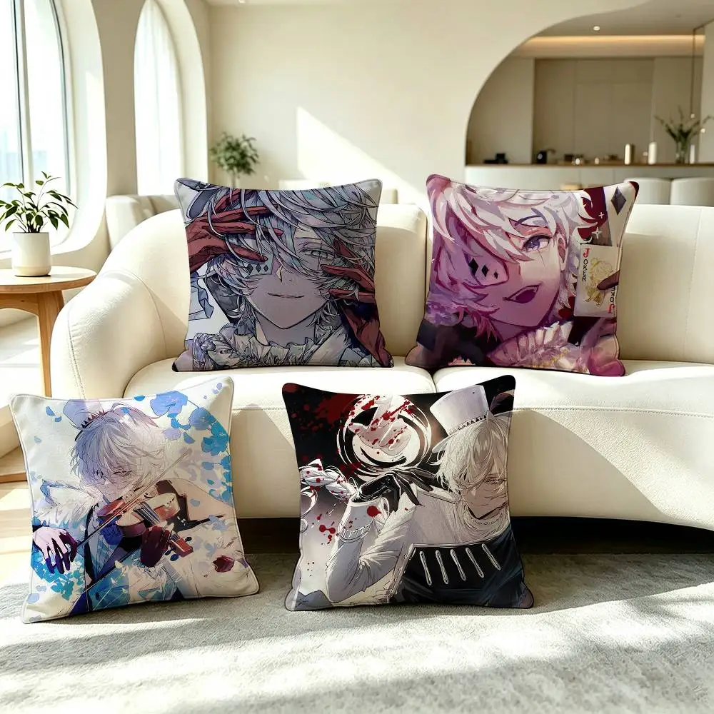 N-Nikolai Gogol Bungo Stray Dogs  Pillow Case Square Double-Sided Sofa Cushion Cover Bedroom Bedside Pillow